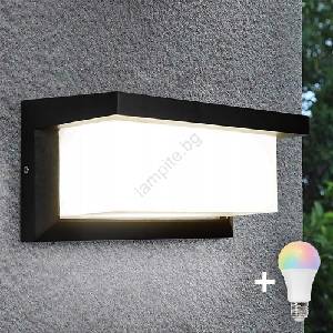 BOWI LED RGBW димируем външен стенен осветител NEELY 1xE27/9W/230V IP54 черен (LEDBW0332D)