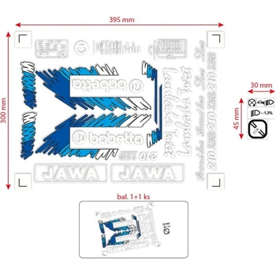 MOTOMAX s.r.o Sada samolepek Babetta 210 Lux – retro barevná edice modrá – Sleviste.cz