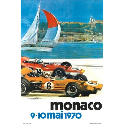 Plagát, Obraz - 1970 Monaco Grand Prix Racing Poster, 26.7 × 40 cm