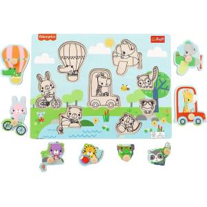 Trefl - Puzzle Drevená vkládačka Zvieratká - 1 - 39 piese