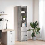 vidaXL Висока дъска Concrete Grey 37, 5x35x180 cm Инженерна дървесина (861664)