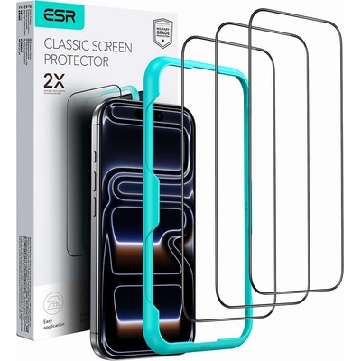 ESR Протектор за iPhone 17 Air - ESR - Закалено стъкло (3 броя) - Черен
