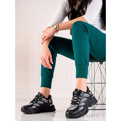 Trendi sneakersy na platformě černé