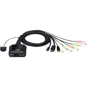 ATEN KVM превключвател Хибриден кабел USB-C - DisplayPort, 2 порта - CS52DP CS52DP-AT (CS52DP-AT)