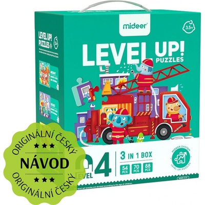 Mideer LEVEL UP! 04 Dopravní prostředky 3v1 54 70 a 88 dílků