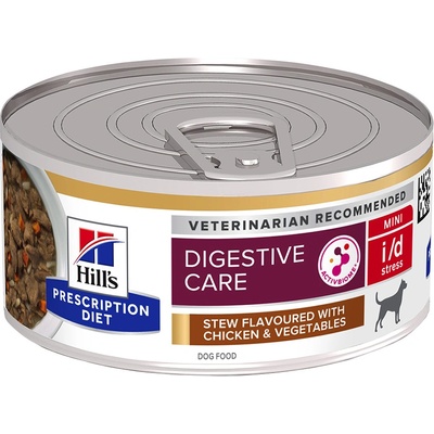 Hill's Prescription Diet Adult Dog I/D Stress Mini Digestive Care Stew Chicken & Vegetables 48 x 156 g