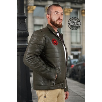 Madmext Мъжко кожено яке - Зелено 9979219 (265662_Зелен)