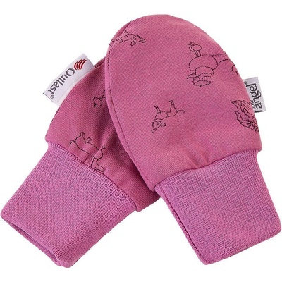 Little Angel Rukavice podšité kojenecké Outlast růžová pes/pruh starorůžový