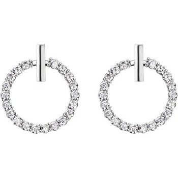 DELIS Сребърни обеци, jw895, дизайн с обръч, с родиево покритие (jw895)