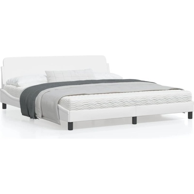 vidaXL Рамка за легло с табла, бяла, 180x200 см, изкуствена кожа (373239)