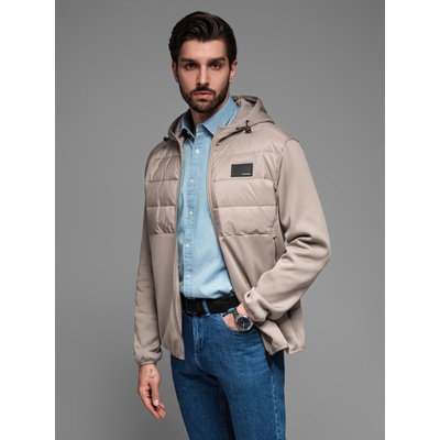 Ombre Clothing Мъжко леко цветно спортно яке с полар Ombre Clothing Ombre Clothing | Siv | МЪЖЕ | S