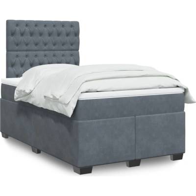 Petrashop 3290865 Boxspring postel s matrací tmavě šedý samet Šedá