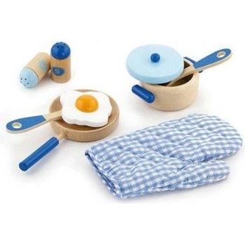 Viga Toys - Дървен готварски комплект - Син (50115_1)
