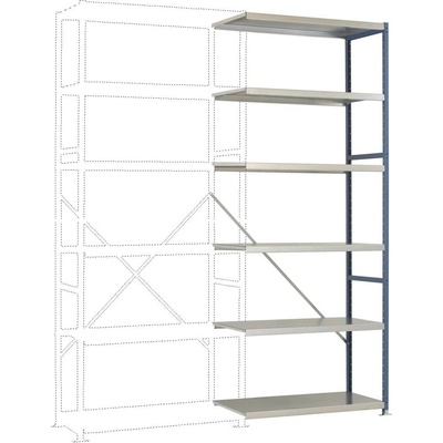 Manuflex RP1417.3003 Zásuvný policový diel Planoflex so 6 policami, (š x v x h) 97 x 2.5 x 30 cm, ocel, kovová podlaha,