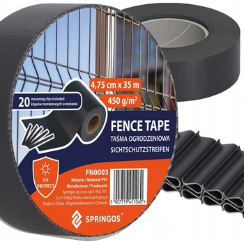 SPRINGOS Tieniaca plotová páska 4,75 cm x 35m, antracitová SPRINGOS FN0003