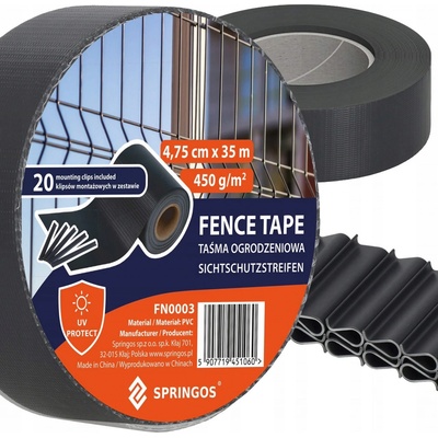SPRINGOS Tieniaca plotová páska 4,75 cm x 35m, antracitová SPRINGOS FN0003