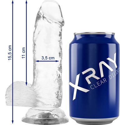 Xray Clear Cock With Balls 15.5cm X 3.5cm