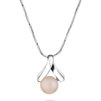 Image 1 of Swan Сребърно колие със сладководна розова перла IP0175P Swan