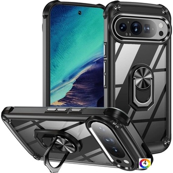 Google Pixel 9 Pro / Pixel 9 Alloy Lens Frame /Kickstand PC+TPU Удароустойчив Калъф и Протектор