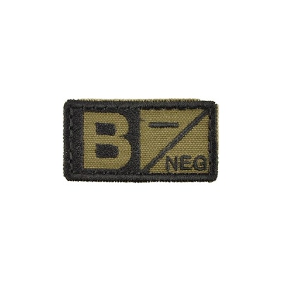 MILITARY RANGE Nášivka krevní skupina B NEG VELCRO ZELENÁ