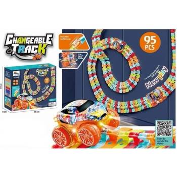 Bavytoy Dráha barevná s rotujícím autíčkem 95 ks
