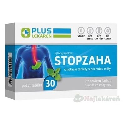 Plus Lekáreň Stopzaha cmúľacie tabliety s príchuťou mäty 30 ks