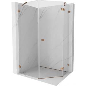 Mexen Lunar петстенна душ-кабина с врата, дясна 80 x 100 см, прозрачна, розово злато - 831-080P-100L-60-00-P (831-080P-100L-60-00-P)