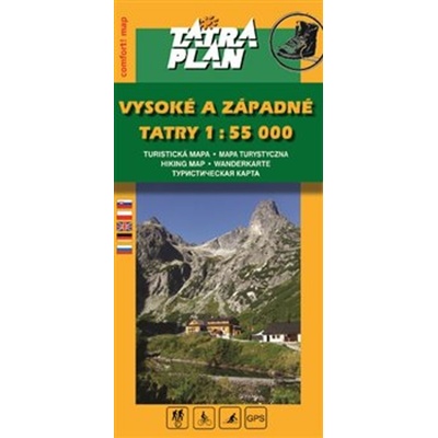 mapa Vysoké a Západné Tatry 1:55 t. laminovaná