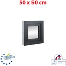 OKNA-HNED.SK Plastové okno 50x50 cm (500x500 mm) biele sklopné pivničné
