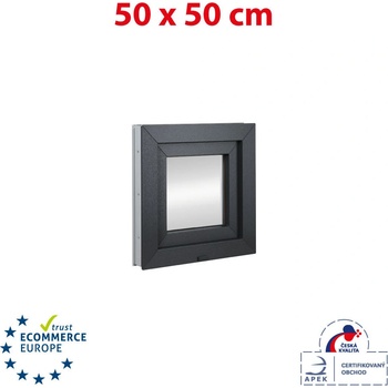 OKNA-HNED.SK Plastové okno 50x50 cm (500x500 mm) biele sklopné pivničné