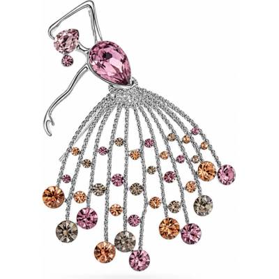 Éternelle Brož Swarovski Elements Marion B8193-LXT1801-1 Stříbrná