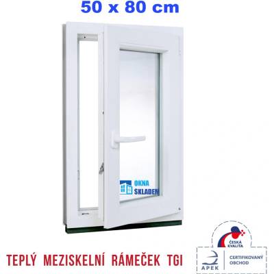 ERKADO 500 x 800 mm Bílé / Antracit otevíravé i sklopné pravé