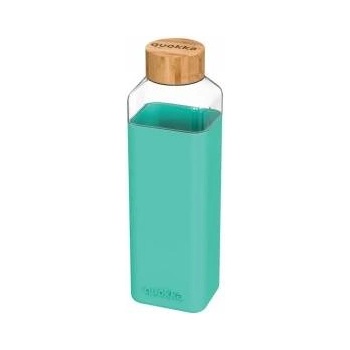 QUOKKA Бутилка за дъждовна вода, Quokka, Стъкло/Силикон/Бамбук, 7 x 5 x 24 cm, 700 ml, Зеленикаво синьо