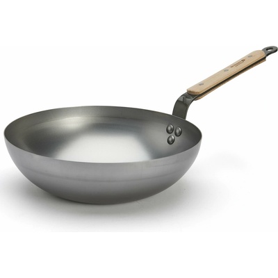 de Buyer Wok MINERAL B BOIS 28 cm strieborná oceľ