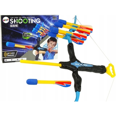 LEANToys Dětský luk long range se šípy modro černý