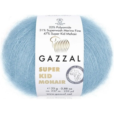Příze Super Kid Mohair 64420 světle modrá