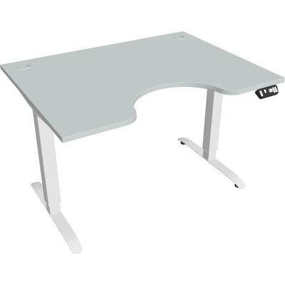 Hobis Office Pro psací stůl Motion MS ERGO 2 Šířka: 120 cm, Barva desky: šedá, Barva kovu: bílá RAL 9016 Šířka 120-180 cm / 27 barevných variant