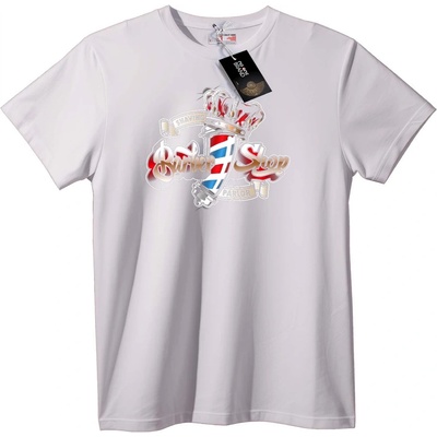 NOONEBRAND Тениска Бръснарски Стълб - 4XL, White