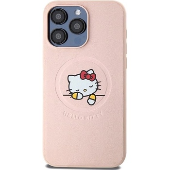 Hello Kitty PU Kitty Asleep Logo MagSafe iPhone 15 Pro Max ružové