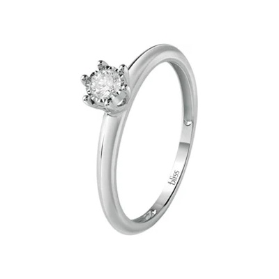 Bliss Дамски пръстен от бяло злато с диамант Bliss 20084185 (20084185)
