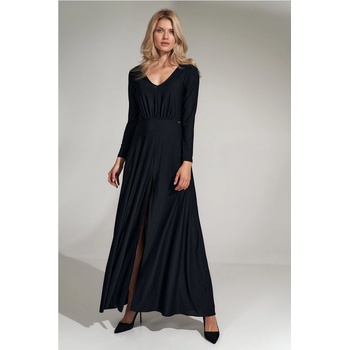 Elegantné dlhé šaty M727 čierne