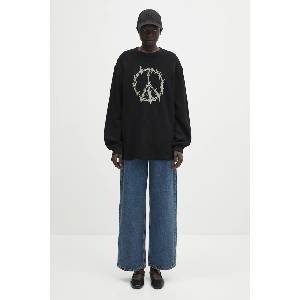 Aries Памучен суичър Peace Press Gothic Waffle LS Tee (AR6003903)
