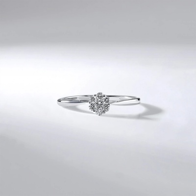 Lillian Vassago Zásnubní briliantový Prsten z bílého zlata LLV59 DR094W