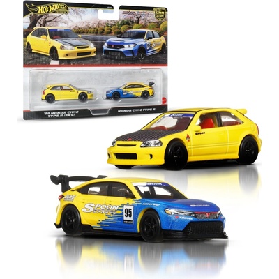Mattel Hot Wheels Premium Car Culture 99 Honda Civic Type-R and Honda Civic Type-R