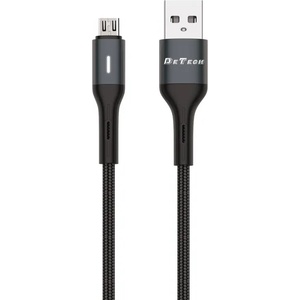 DeTech Кабел за данни DeTech DE-C38M, Micro USB, 1.0m, Черен - 40197