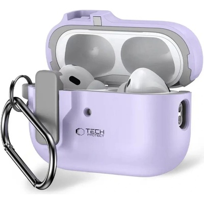 Tech-Protect Тънък калъф Tech-Protect с карабинер за Apple AirPods Pro 1 / 2 - лилав (5906302376254)