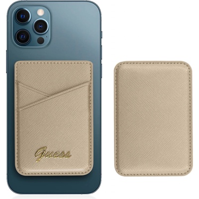 Pouzdro Guess Saffiano Cardslot Metal Logo , zlaté