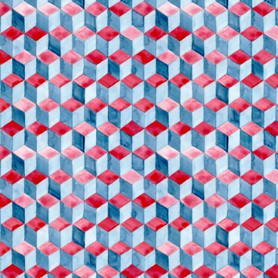 Funkčný termo úplet s počesom Cubes 3D modročervené