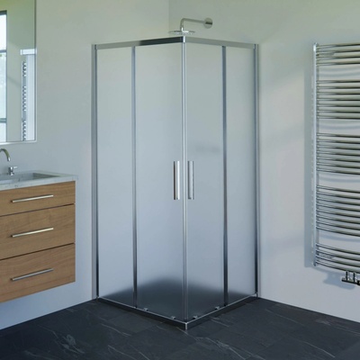 Kout sprchový Wecco SHINY 800×800 mm lesklý hliník/matné sklo – Zbozi.Blesk.cz