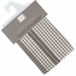 Tiseco Home Studio Комплект от 6 кафяви памучни кърпи за чай Waffle, 46 x 70 cm - Tiseco Home Studio (9173GREY)